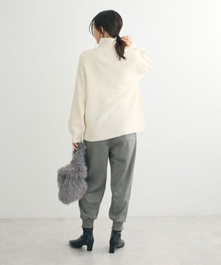 Green Parks ＺＩＰ付き畦ニットチュニック Off White