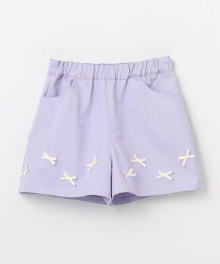 ANY KIDS ひんやりクール リボンショートパンツ ラベンダー
