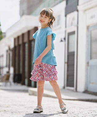 組曲 KIDS 【150-160㎝】バックフリル チュニック ターコイズブルー