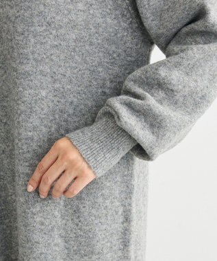 Green Parks 金釦ポロシャツニットワンピース Gray Mixture