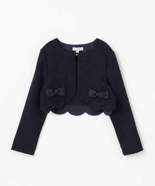 ANY KIDS グログラン リボン ジャケット ネイビー