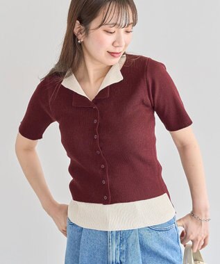 Green Parks ・Ｐｅｔｉｔ　Ｆｌｅｕｒ　バイカラーレイヤードニット