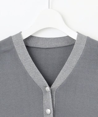 Feroux 【洗える・セットアイテム】ラメライン・ニットセットアップ ブルー系