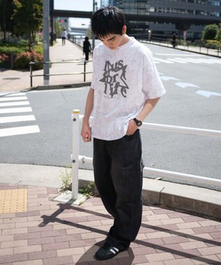 WEGO 【SMLサイズ展開/ウエスト紐】イージー3Dバレルレッグデニムカーゴパンツ デニムブラックソノタ