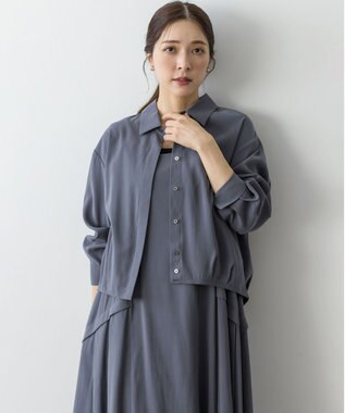 組曲 バウンディングシャーティングカシュクール ブラウス グレー系