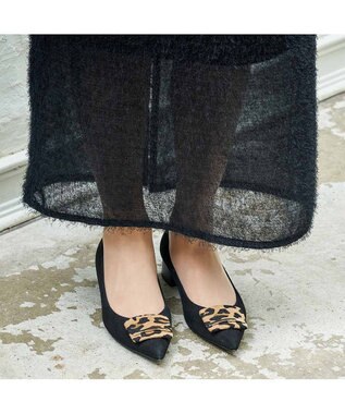 MODE ET JACOMO <MODE ET JACOMO>バックルポインテッドトゥパンプス ブラックコンビ