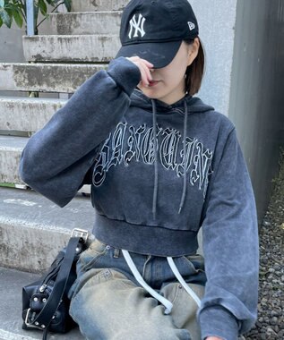 WEGO グラフィックアシッドウォッシュショートプルパーカー 柄2