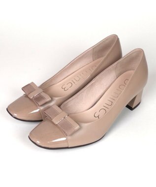 Dominic3 グログランリボン スクエアトゥパンプス ブラック