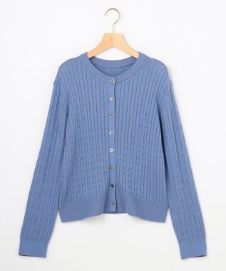 【先行予約】コットンカシミヤミックスニット ケーブルカーディガン