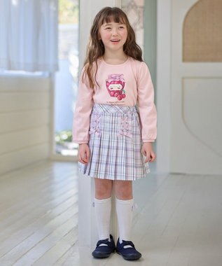 ANY KIDS チェック柄 ガーリー スカパン ミント系