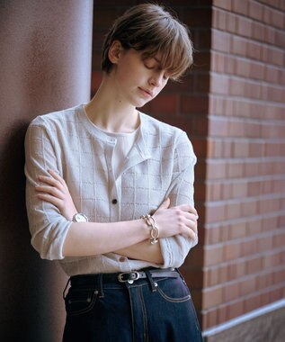 J.PRESS LADIES 【洗える】WINDY JACKET ニット ジャケット グレージュ系