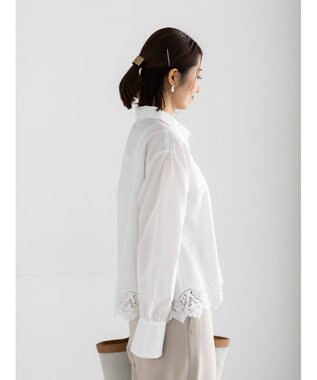 Te chichi スカラップレースヘムクロップトシャツ オフホワイト