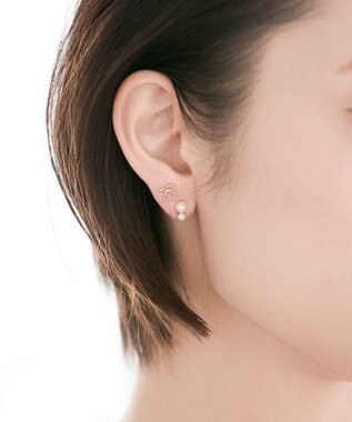 Phoebe 【K10】エレガントリボンピアス ゴールド