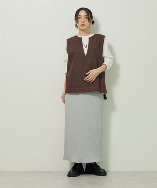 Green Parks キレイ目ロゴ長袖Ｔシャツ Off White