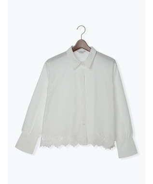 Te chichi スカラップレースヘムクロップトシャツ オフホワイト