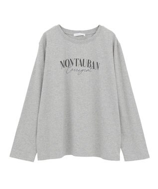 Green Parks キレイ目ロゴ長袖Ｔシャツ Gray