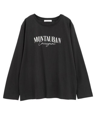 Green Parks キレイ目ロゴ長袖Ｔシャツ Black