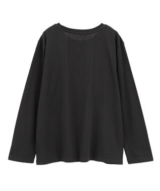 Green Parks キレイ目ロゴ長袖Ｔシャツ Black