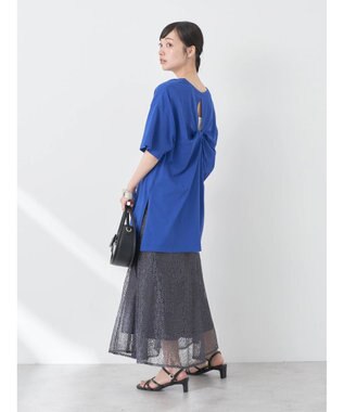 earth music&ecology バックスリットねじりチュニックＴ Royal Blue