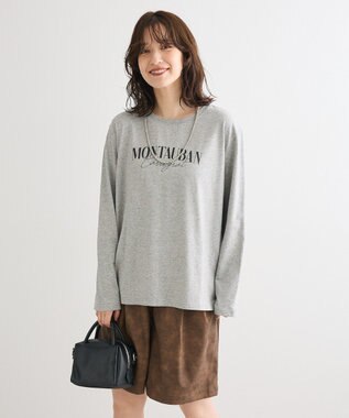 Green Parks キレイ目ロゴ長袖Ｔシャツ Gray