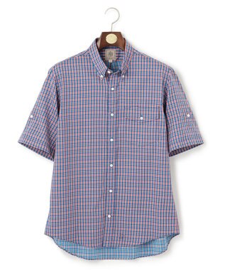 J.PRESS MEN オーガニックコットンダブルチューブマルチチェック シャツ ブルー系3