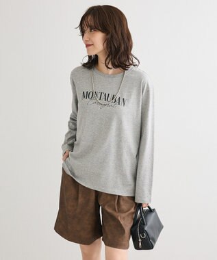 Green Parks キレイ目ロゴ長袖Ｔシャツ Gray