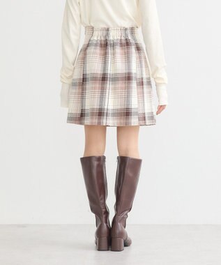 earth music&ecology コットンツイルチェックミニスカート Brown