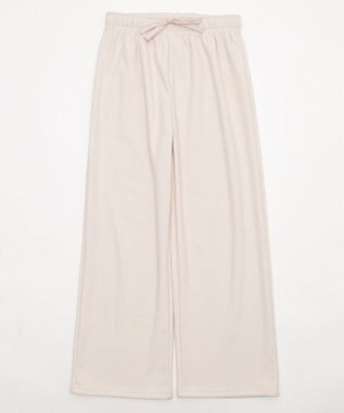 WEGO 【WEB限定/25年秋冬新作/ウエストゴム】裏ベロアワイドイージーパンツ ホワイトアイボリー