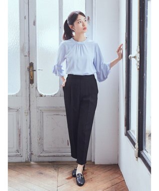 earth music&ecology ラッフル７分袖ブラウス Sax