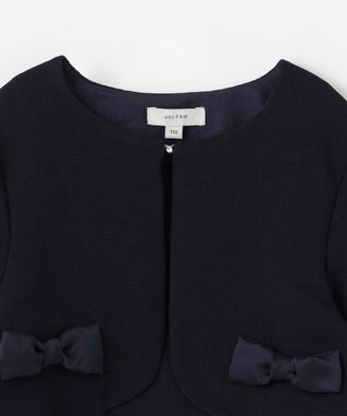 ANY KIDS グログラン リボン ジャケット ネイビー