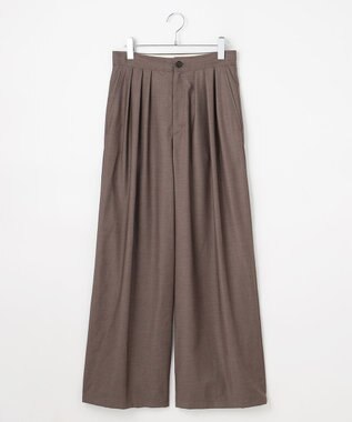 #Newans 【洗濯機可/しわになりにくい】ベリーワイドパンツ チャコール