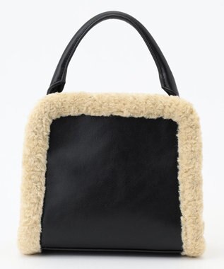 ICB 【CLASSY.1月号掲載】トリミングスクエア ショルダーバッグ ブラック系