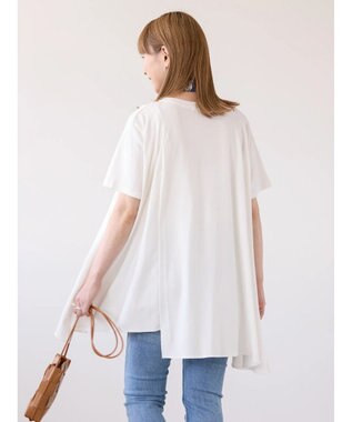 AMERICAN HOLIC キレイｃｏｔｔｏｎ切替ヘムカットチュニック Off White