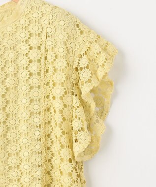 組曲 L 【洗える】フラワーレース ブラウス イエロー系