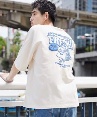 WEGO フードキャラ発泡プリントT ホワイトアイボリー