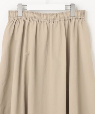 UNFILO 【洗える】撥水ナイロンタフタ ロングスカート ベージュ