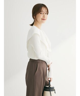 Green Parks ・ＳＵＧＡＲ　ＳＰＯＯＮ　アシンメトリーフリルロンＴＥＥ Off White