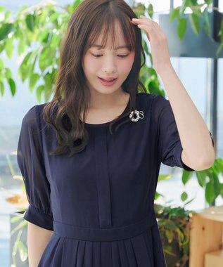 Tiaclasse 【新色追加】シフォンワンピース ネイビー