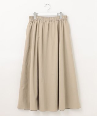 UNFILO 【洗える】撥水ナイロンタフタ ロングスカート ベージュ