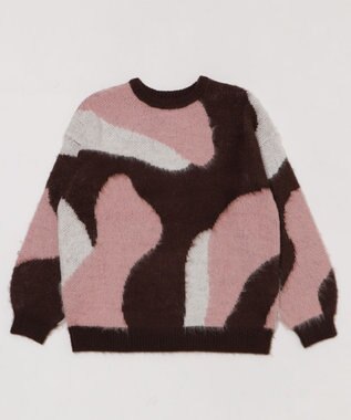WEGO 【2025年秋冬新作】シャギーパターンニットBIGプルオーバー 柄2