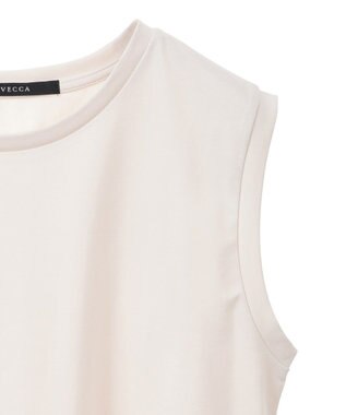 YECCA VECCA コットンスムースノースリーブトップス Beige
