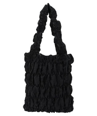 Green Parks ・ＱＵＯＮギャザーキルティングリボントートバッグ Black