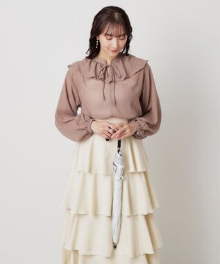 MOONBAT 【一級遮光/晴雨兼用日傘】ランバン オン ブルー (LANVIN en Blue)  長傘 日傘 フラワーグリッター オフホワイト