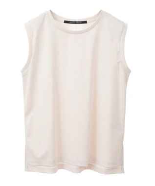 YECCA VECCA コットンスムースノースリーブトップス Beige