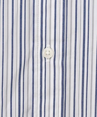 J.PRESS MEN ポプリンマルチストライプ バンドカラーシャツ ネイビー系1
