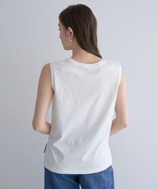 YECCA VECCA コットンスムースノースリーブトップス Off White