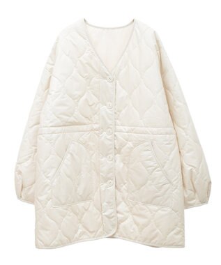 earth music&ecology キルティングハーフコート Ivory