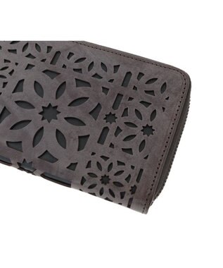 genten マルチカットワークミニ  L字長財布 ダークブラウン