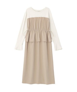 Green Parks ペプラムドッキングワンピース Light Beige