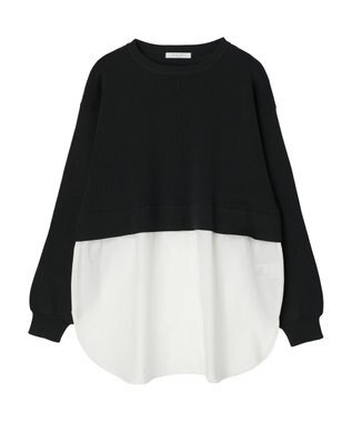 Green Parks リブニットドッキングチュニック Charcoal Gray